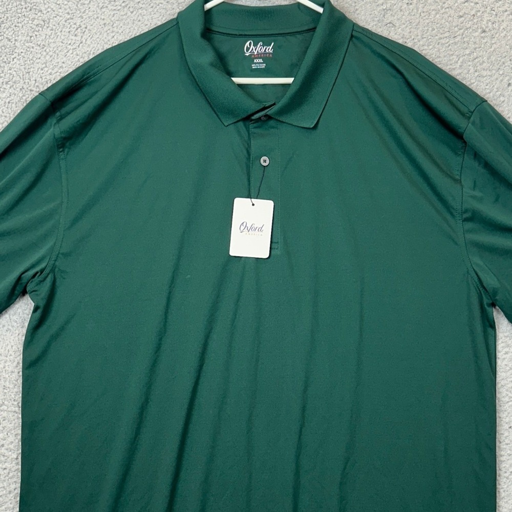 NEW Oxford America Polo Shirt Men 3XL Hunter Green Performance Golf Casual Rugby
